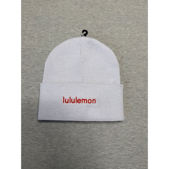 Lululemon Accessories - Lululemon Revelation Beanie Blue/lavender Red‎ Logo Knit Hat Tuque LU9CRHS NEW